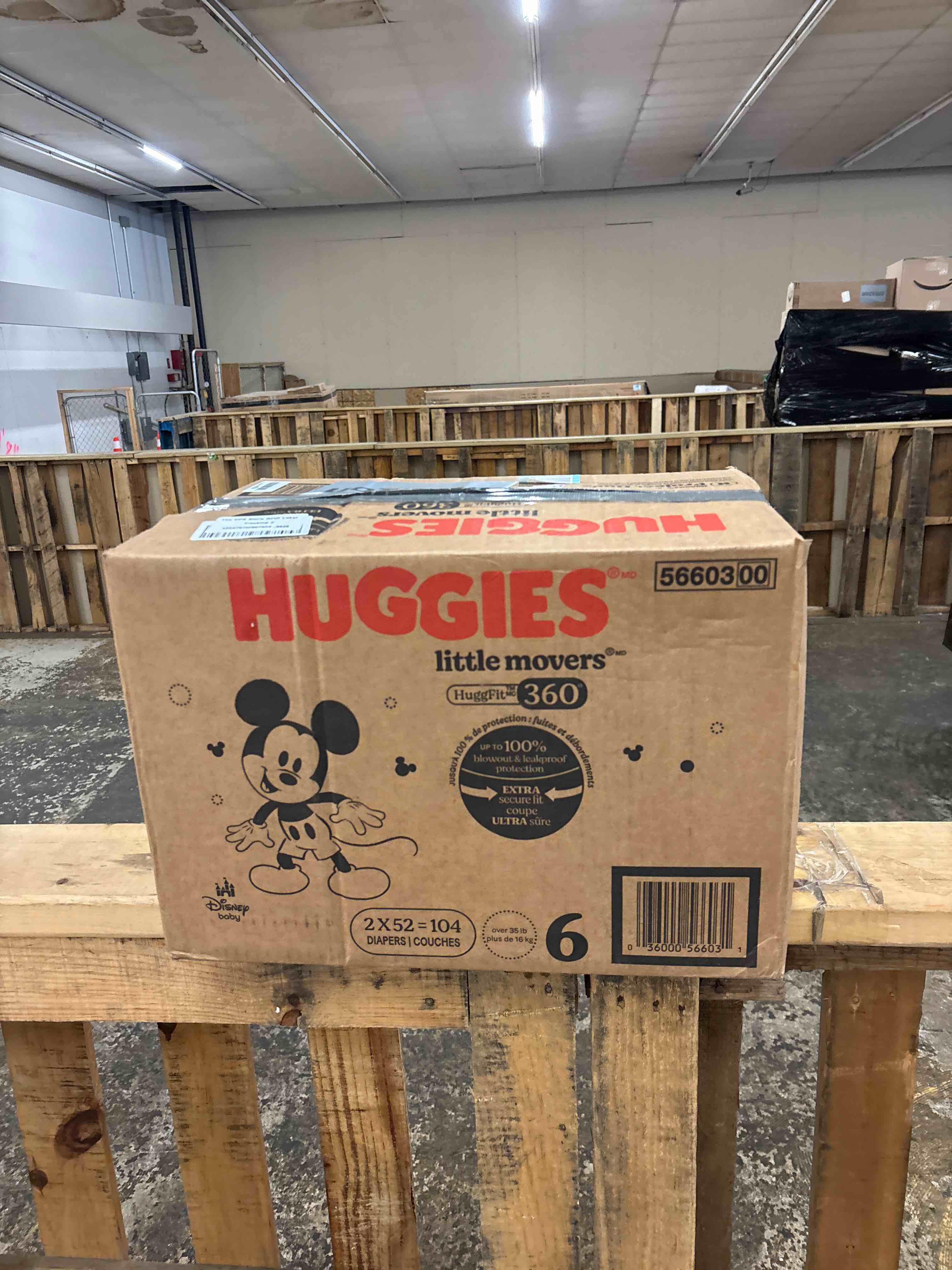 Condition photo showing New/Like New for Huggies Little Movers HuggFit 360 Pull On Diapers - Size 6 - 104ct