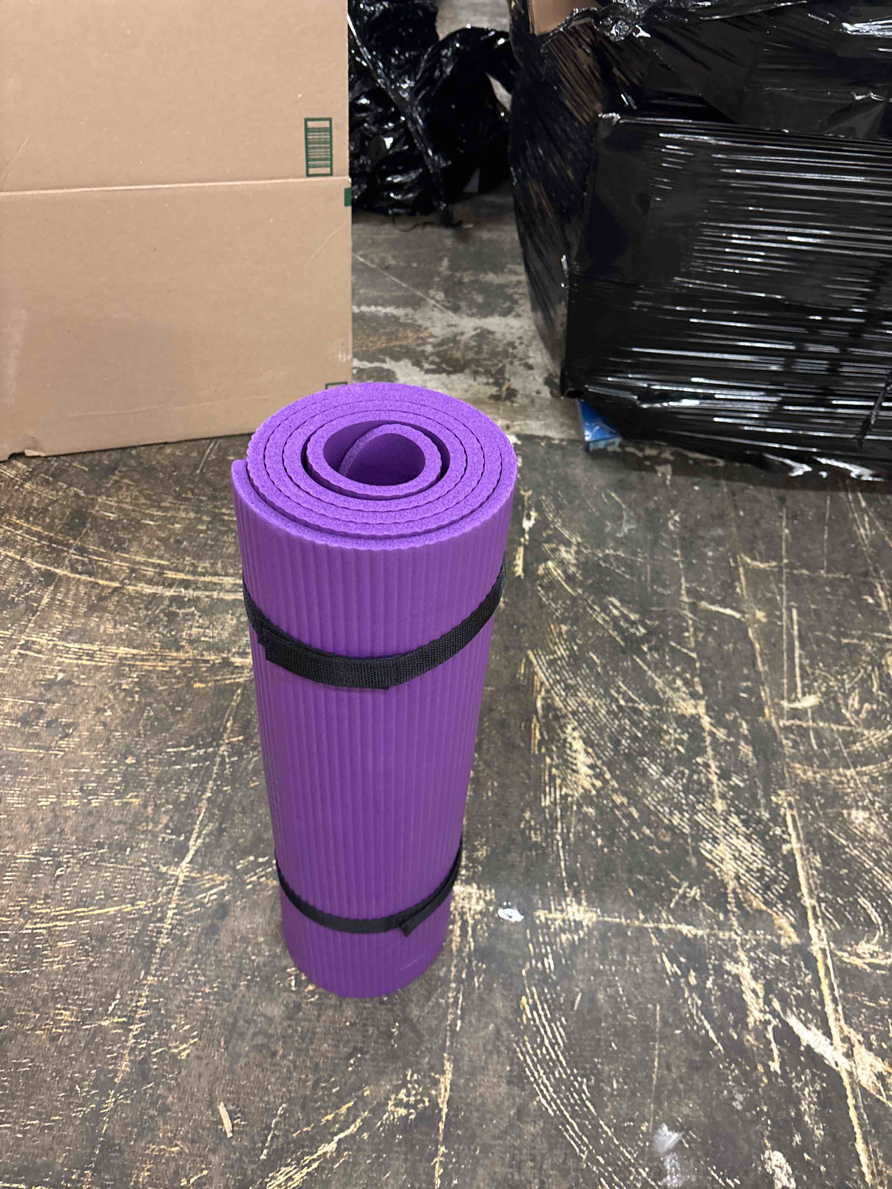 Condition photo showing New/Like New for  1-Inch High Density Exercise Yoga Mat with Strap | Multiple Colors