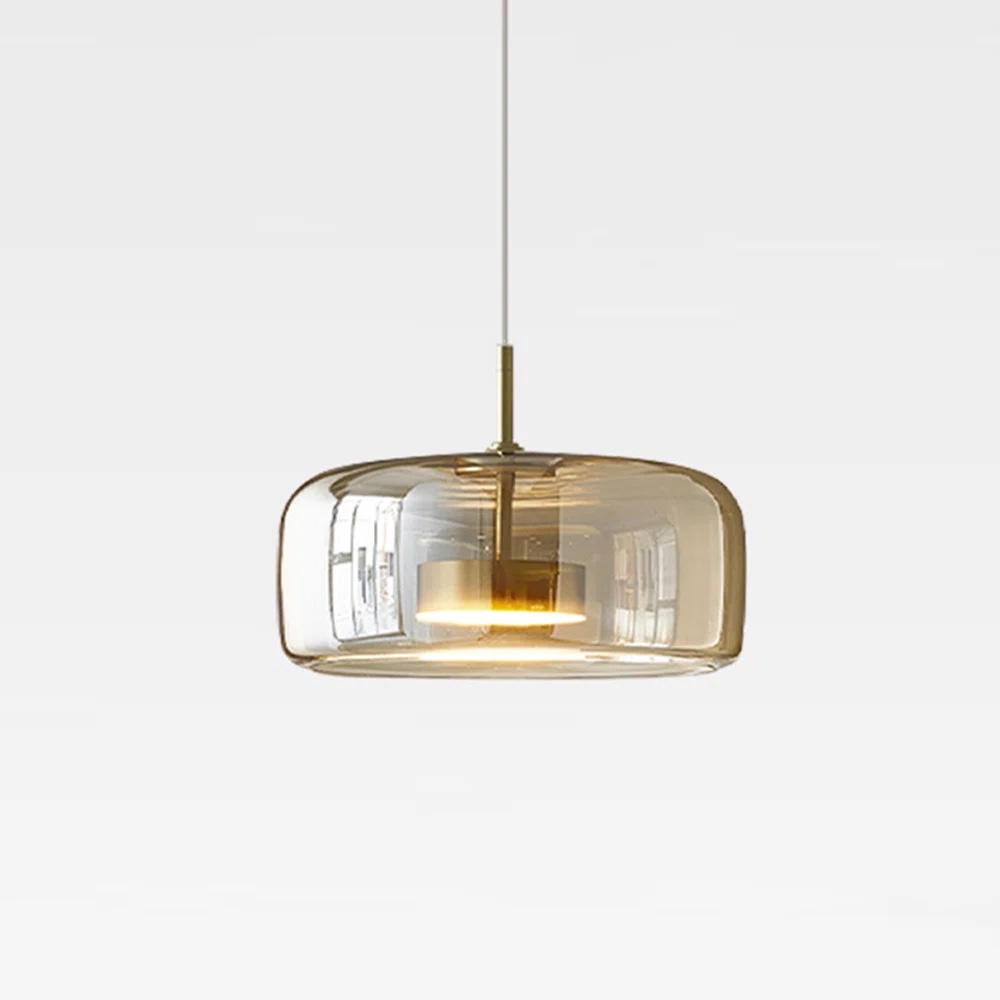 modern amber glass led pendant light 