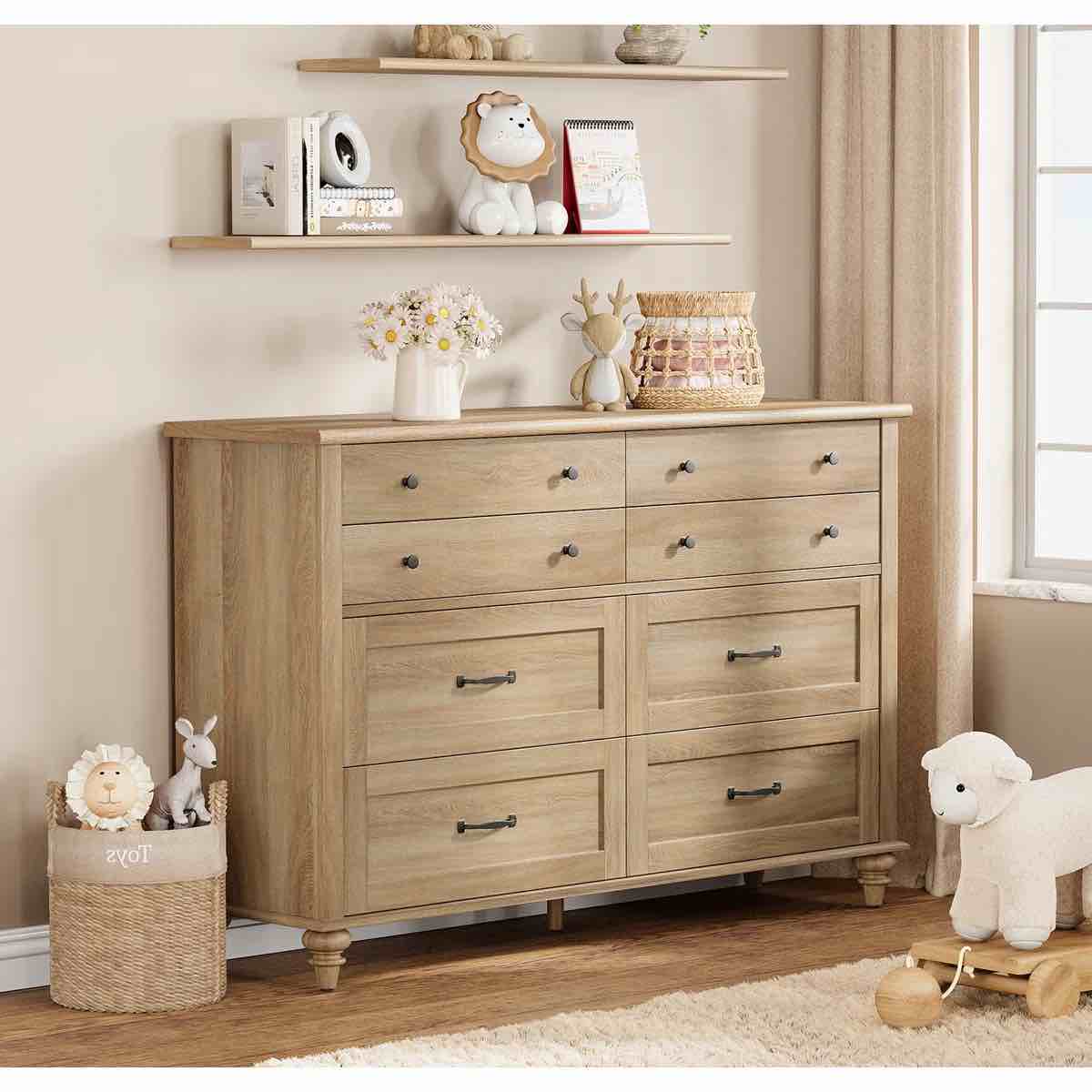 Scarlett Kids Dresser With 8 Drawers, Bedroom Dresser For Kids Room, Entryway 