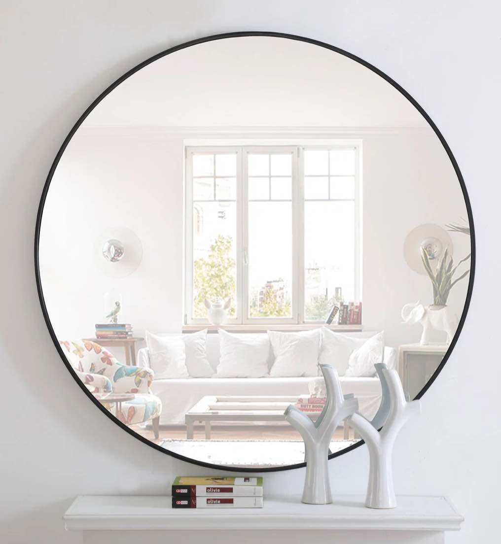 sabine metal round wall mirror