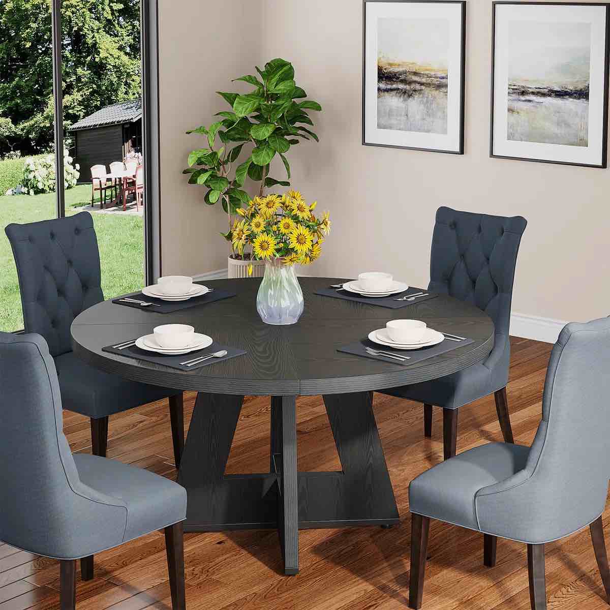 47 inch round dining table for 4 farmhouse kitchen table 