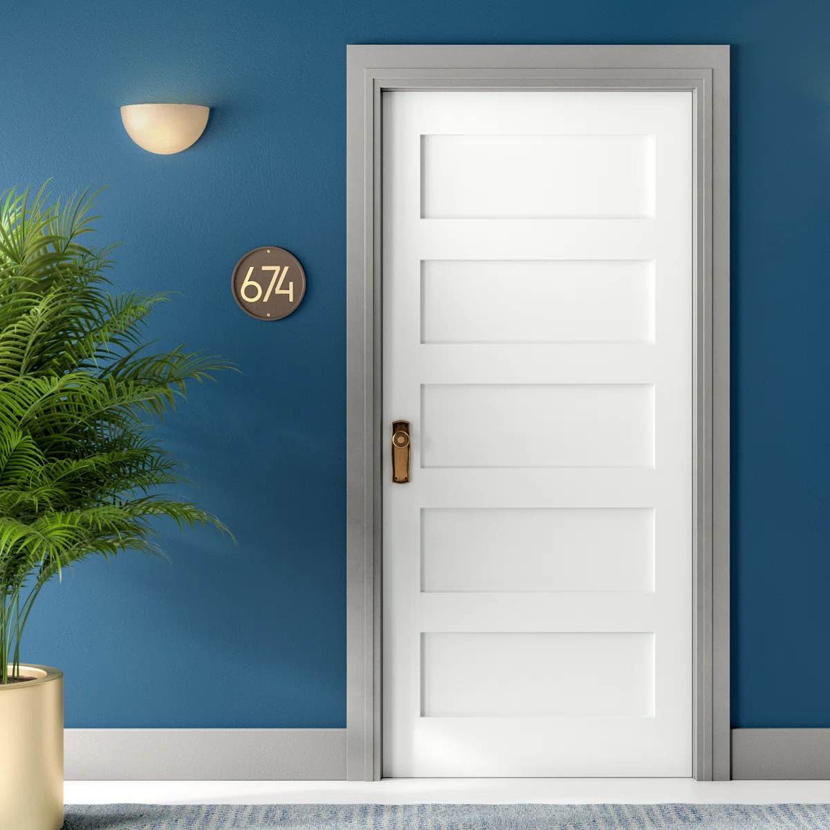 paneled solid wood primed shaker standard door 