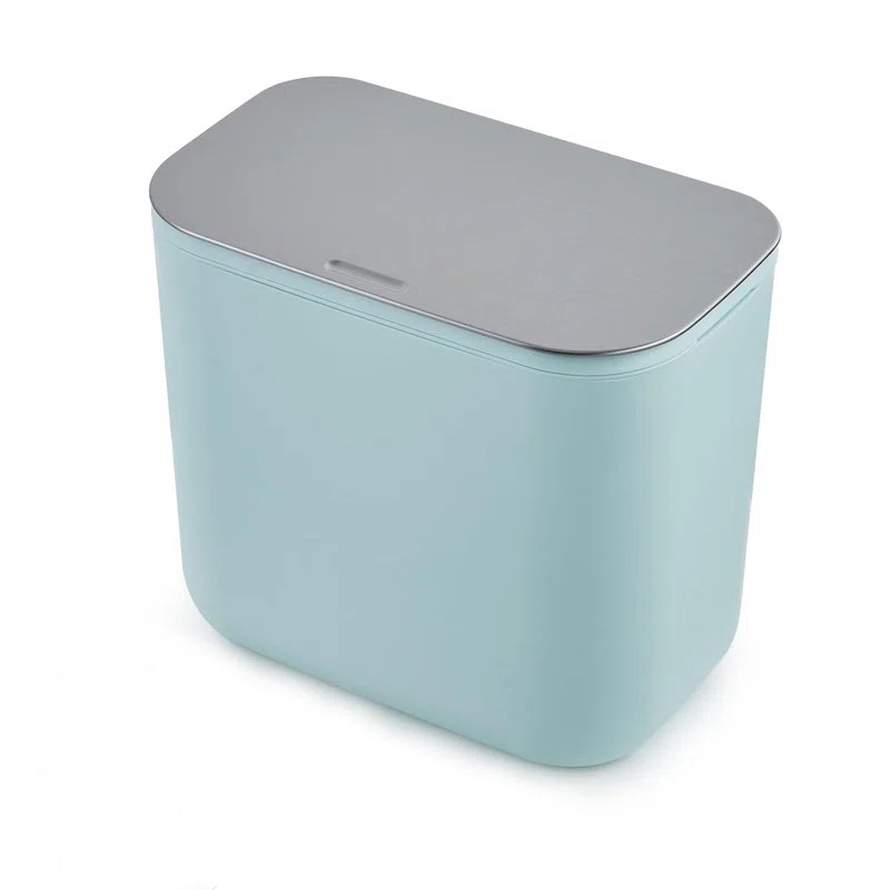hanging trash can with stainless steel lid, under sink kitchen compost bin for cabinet door mount