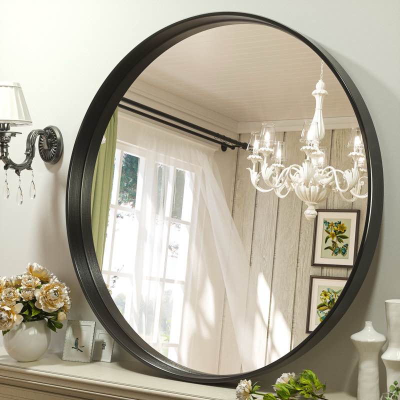 Valancia Round Bathroom Vanity Mirror with Aluminum Alloy Frame, Shatter-proof Film 