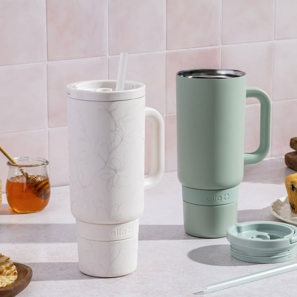 ello port 40-oz. stainless steel tumbler with handle, 2-pack, assorted colors