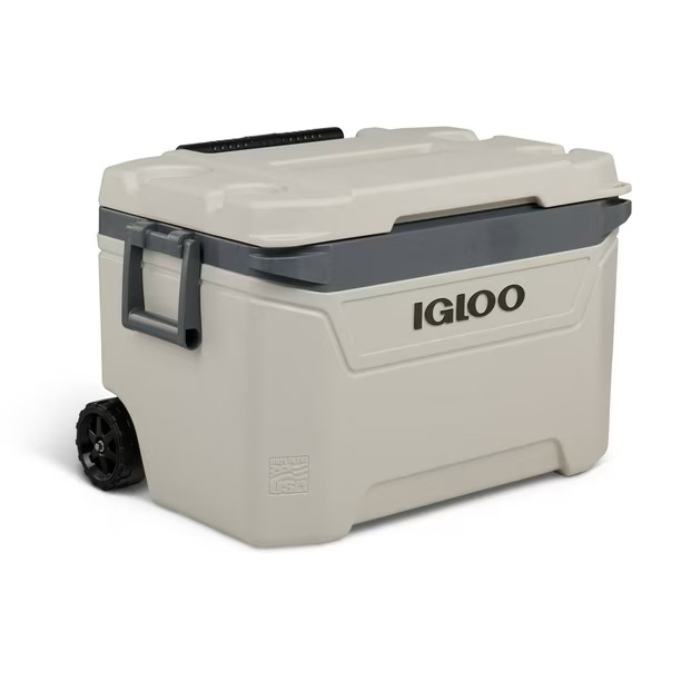igloo bone white and gray 60-quart sunset roller cooler
