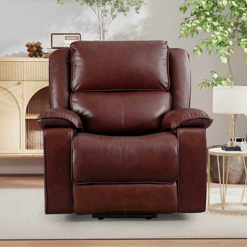 daphnie 38.2" wide classic premium genuine leather nubuck power lift assist recliner with massage heating & hidden cup holders & usb