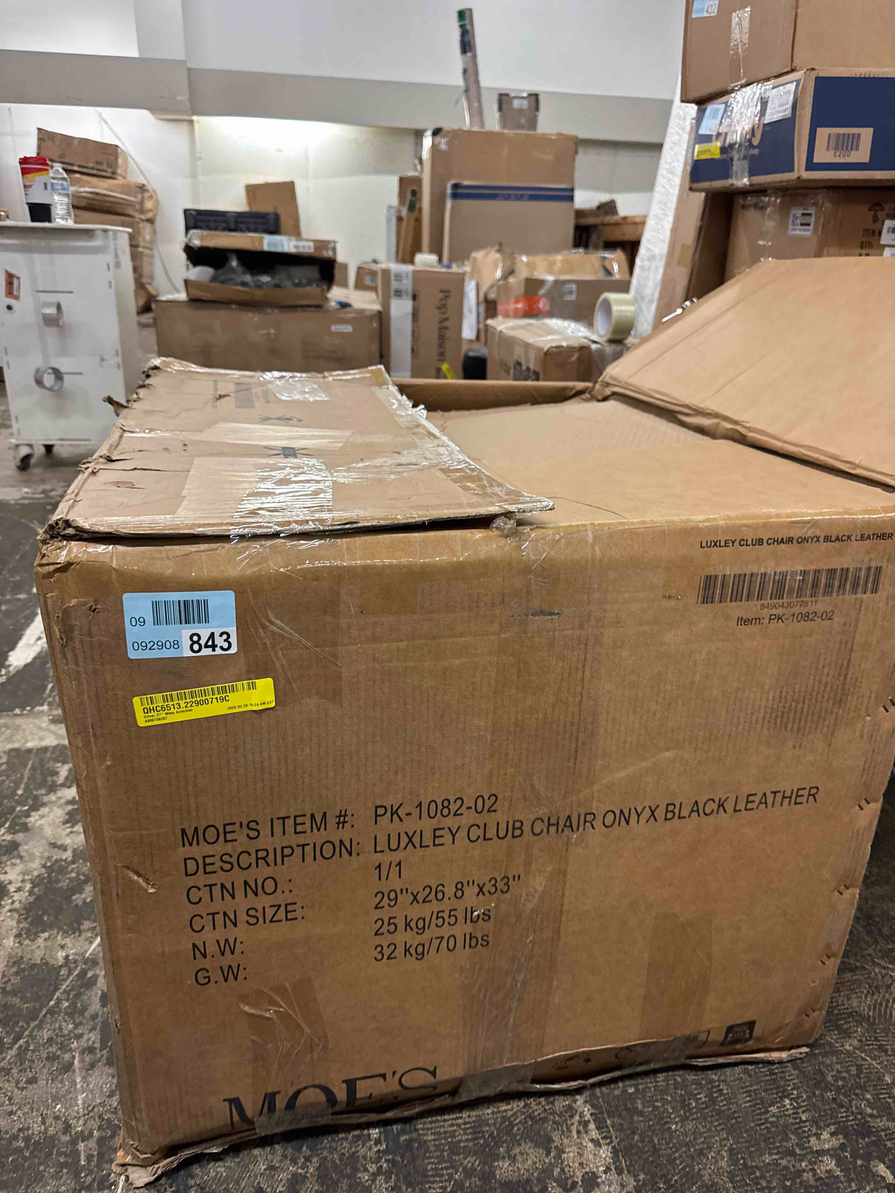 Condition photo showing New/Like New for Eisenman 27.09'' W Leather Upholstered Accent Armchair 