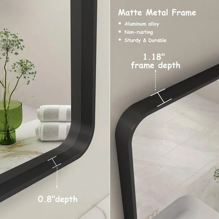 Condition photo showing New/Like New for Ebern Designs Molly Framed French Cleat Mounted Wall Bathroom / Vanity Mirror