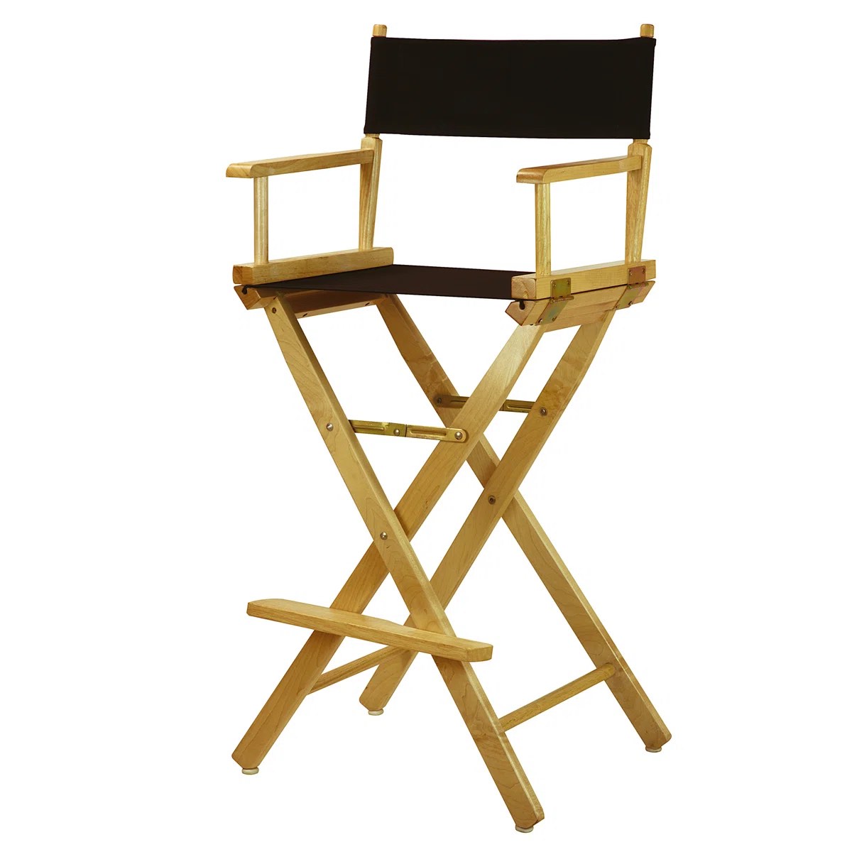 Condition photo showing New/Like New for Casual Home 30" Director's Chair Honey Oak Frame-with Black Canvas, Bar Height
