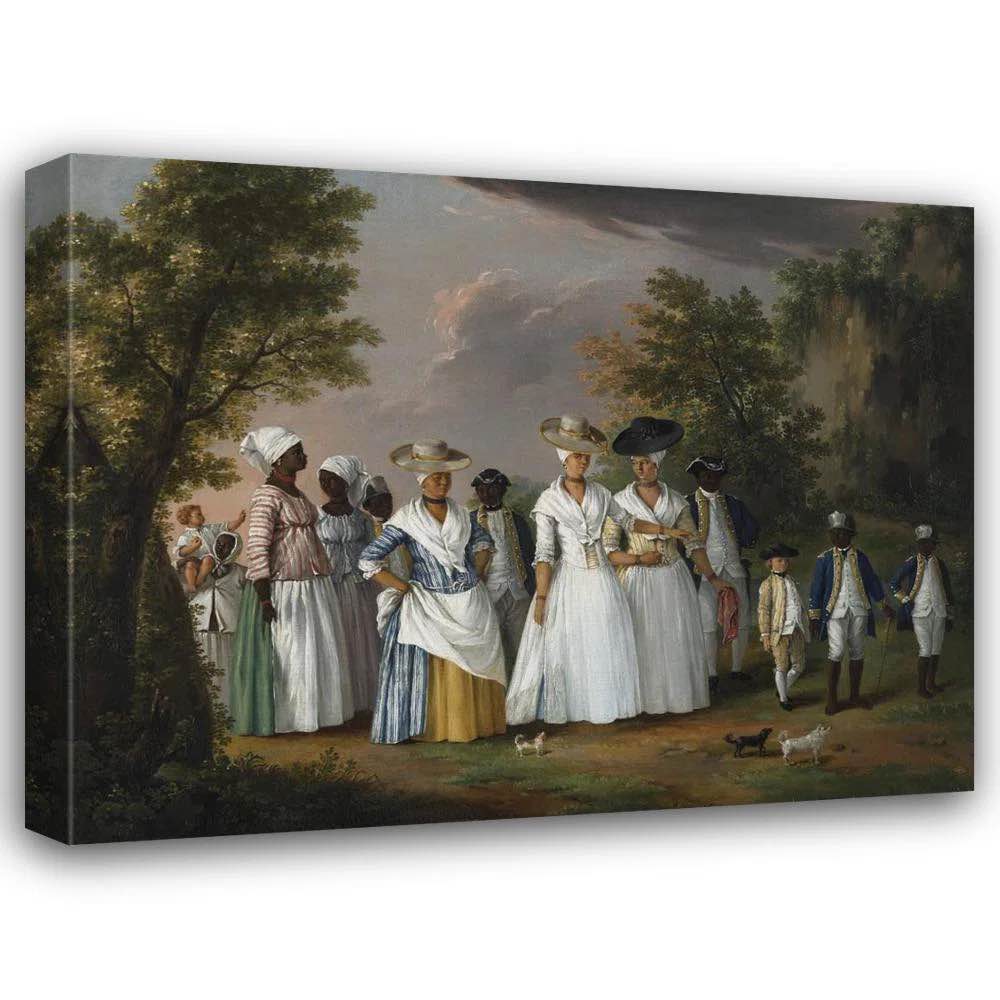 Condition photo showing New/Like New for "Free Women of Color with Their Children and Servants in a Landscape" by Agostino Brunias - Gallery Wrap Canvas Wall Art