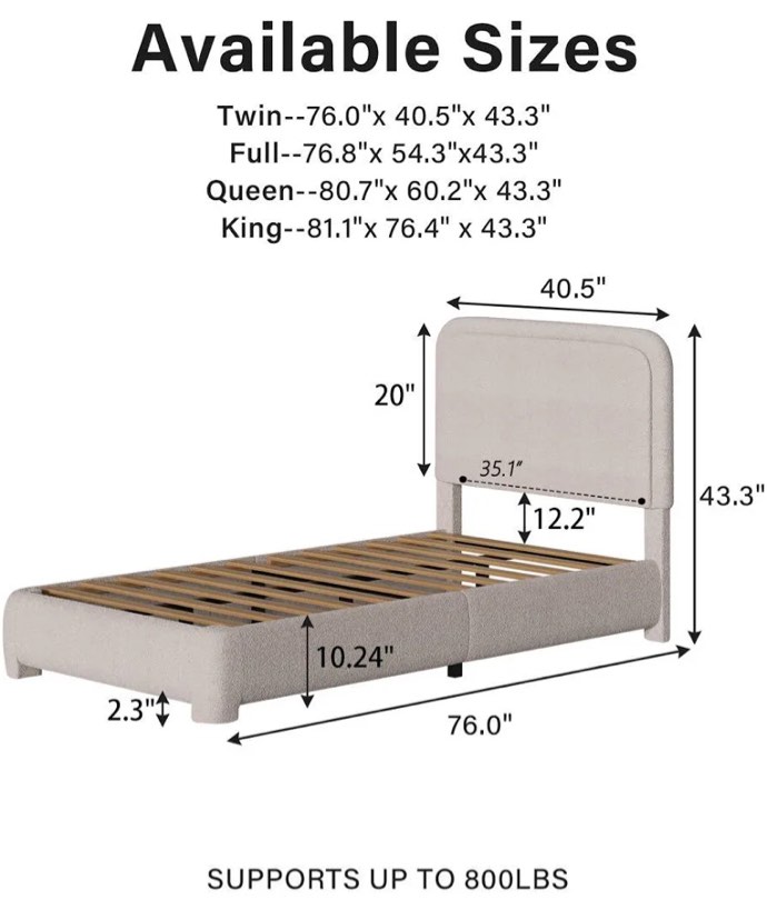 Condition photo showing New/Like New for Ebern Designs Bensu Full Upholstered Platform Bed