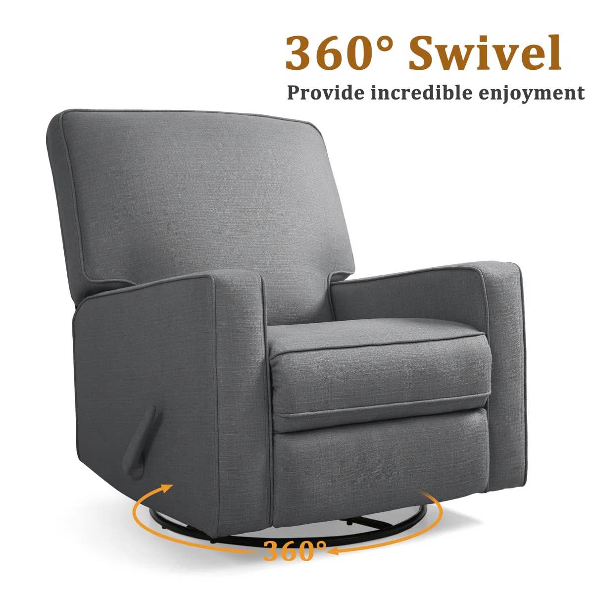 Condition photo showing New/Like New for Saidee Manual Swivel Rocker Recliner Chair, Large Glider Recliner, High Back, Deep Seat