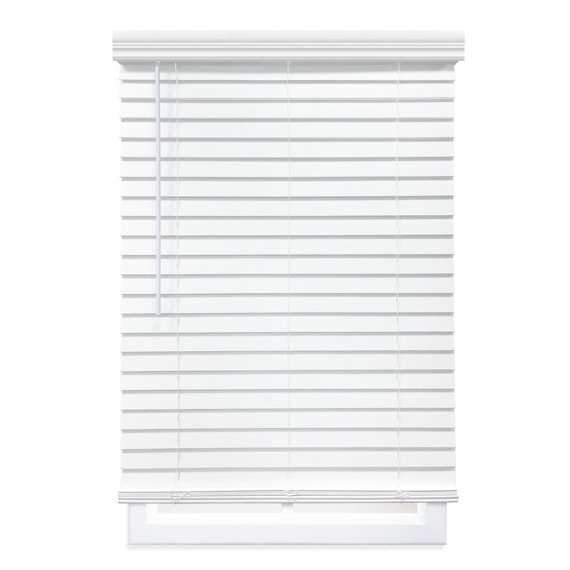 2 inch room darkening, cordless faux wood holizontal/venetian textured finished blind décor elements length &
