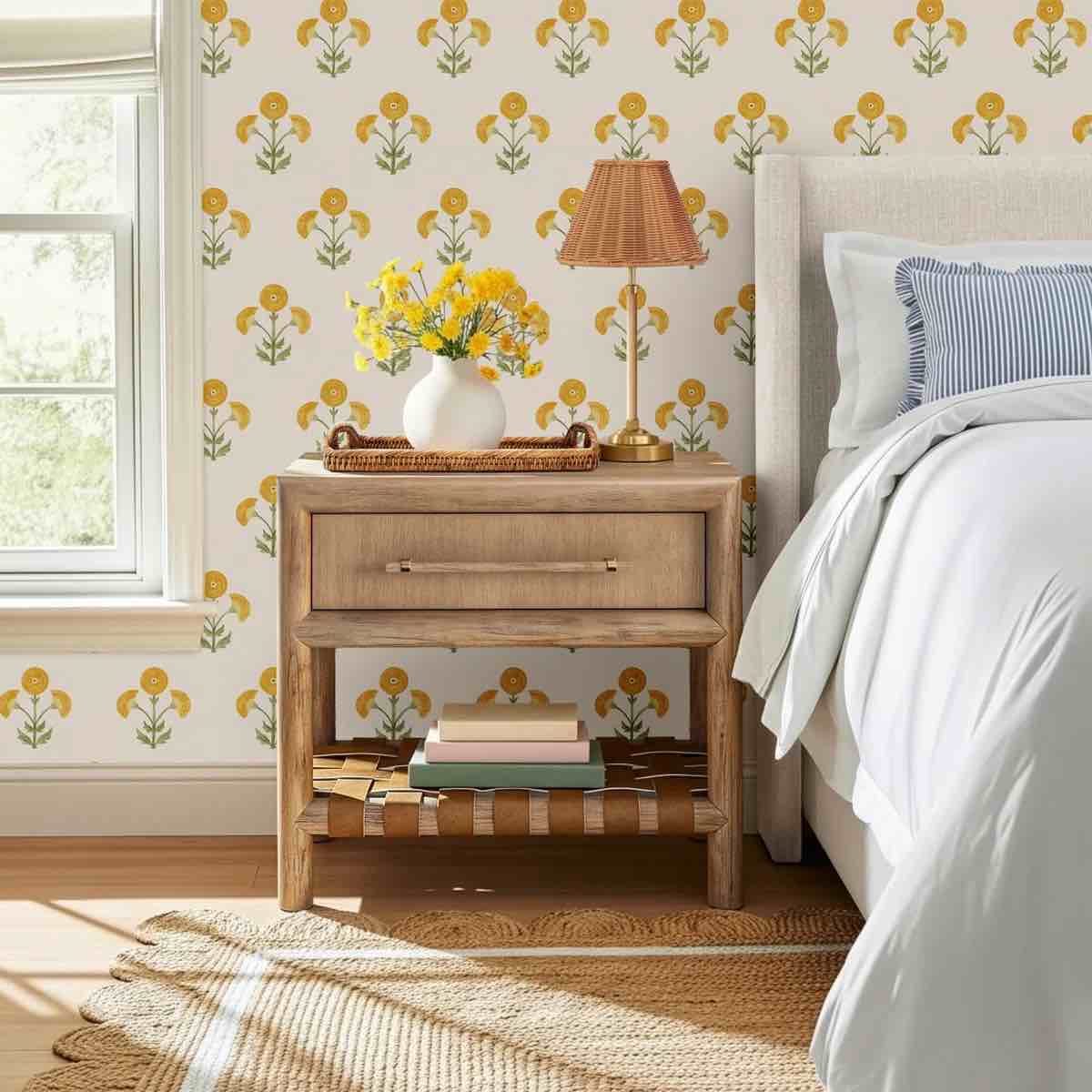 colleen 1 - drawer leather nightstand