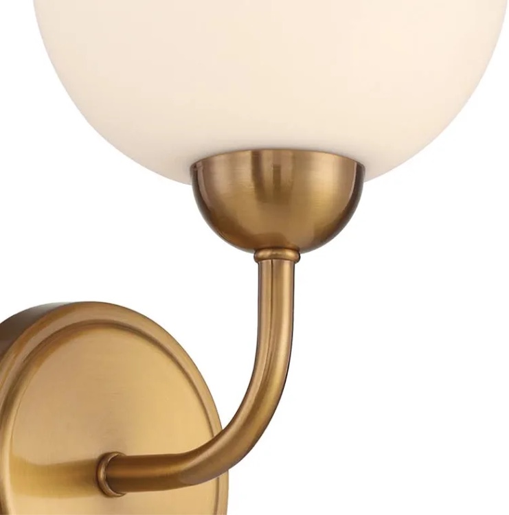Condition photo showing New/Like New for ebern designs 1lt wall sconce, gold & opal