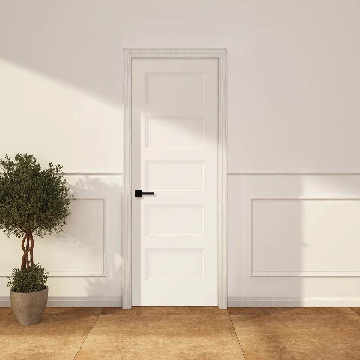 80 inch primed panel, white primed, hollow core composition interior door