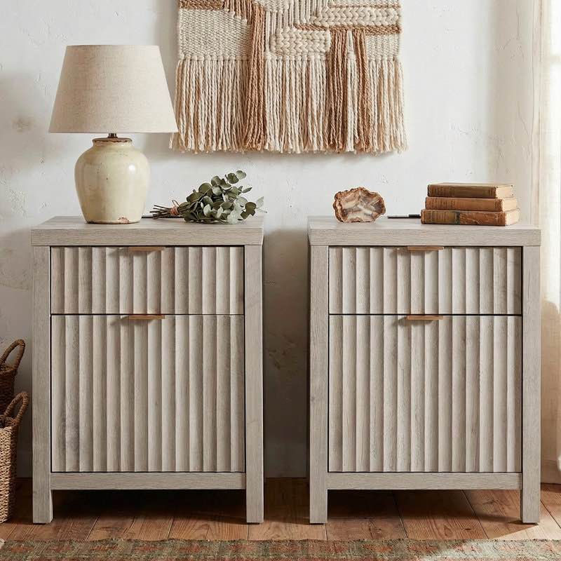 arrilla 25'' 2 - drawer nightstand with built-in outlets (set of 2)