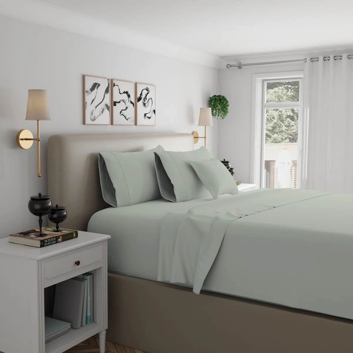 1200tc premium cotton-blend ultra-soft sateen queen sheet set