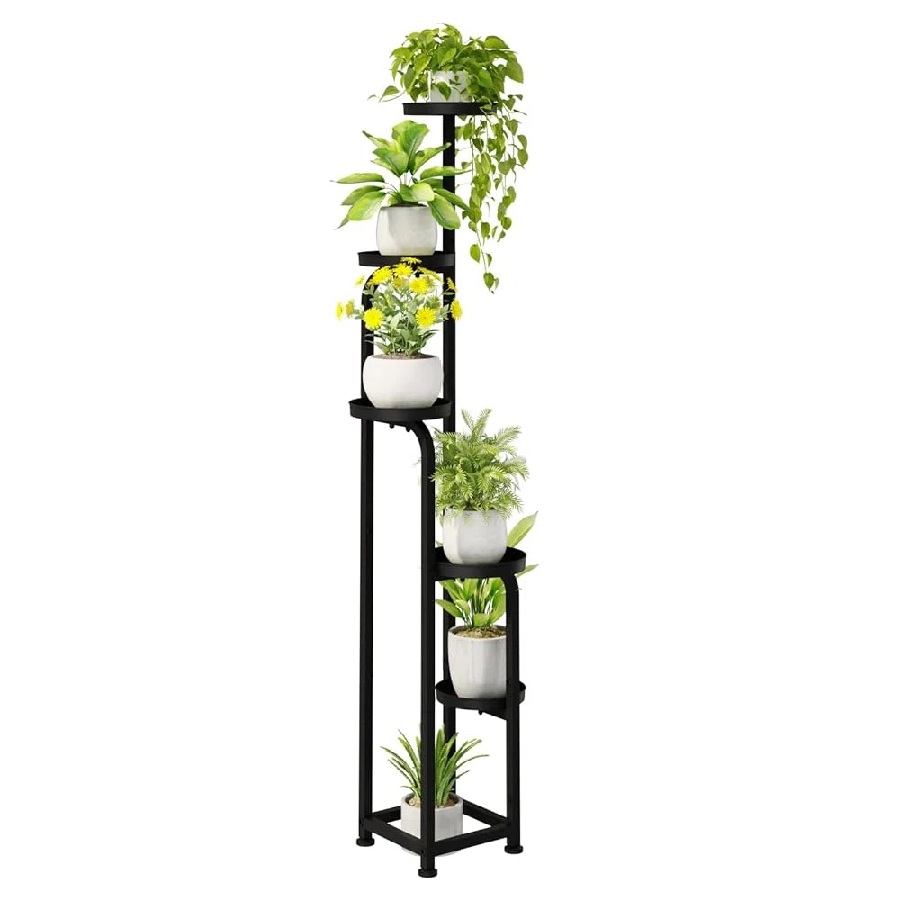 5-tier corner metal plant stand, heavy-duty indoor/outdoor shelf for patio, garden, balcony, living room