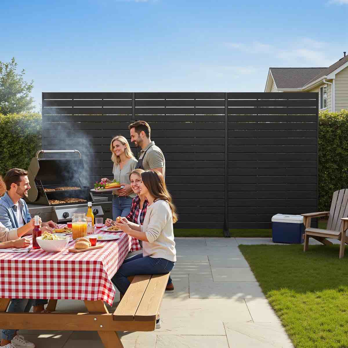 Set of 3- 72 inch High Freestanding Outdoor Privacy Fence Screen Decorative