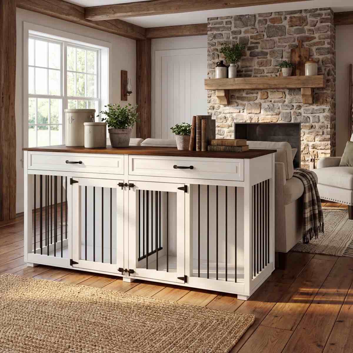 Tucker Murphy Pet Dorilal Furniture Style Crate with 2 Doors