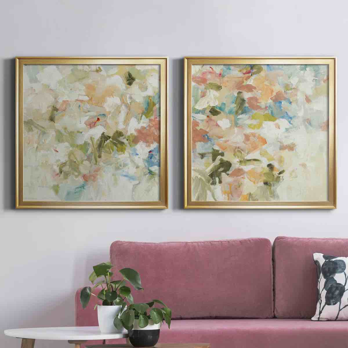 floral blush II  painting print 27 x 27