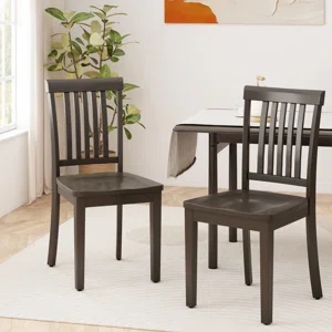 Condition photo showing New/Like New for tanvier slatted back dining chair solid wood side chair (set of 2)