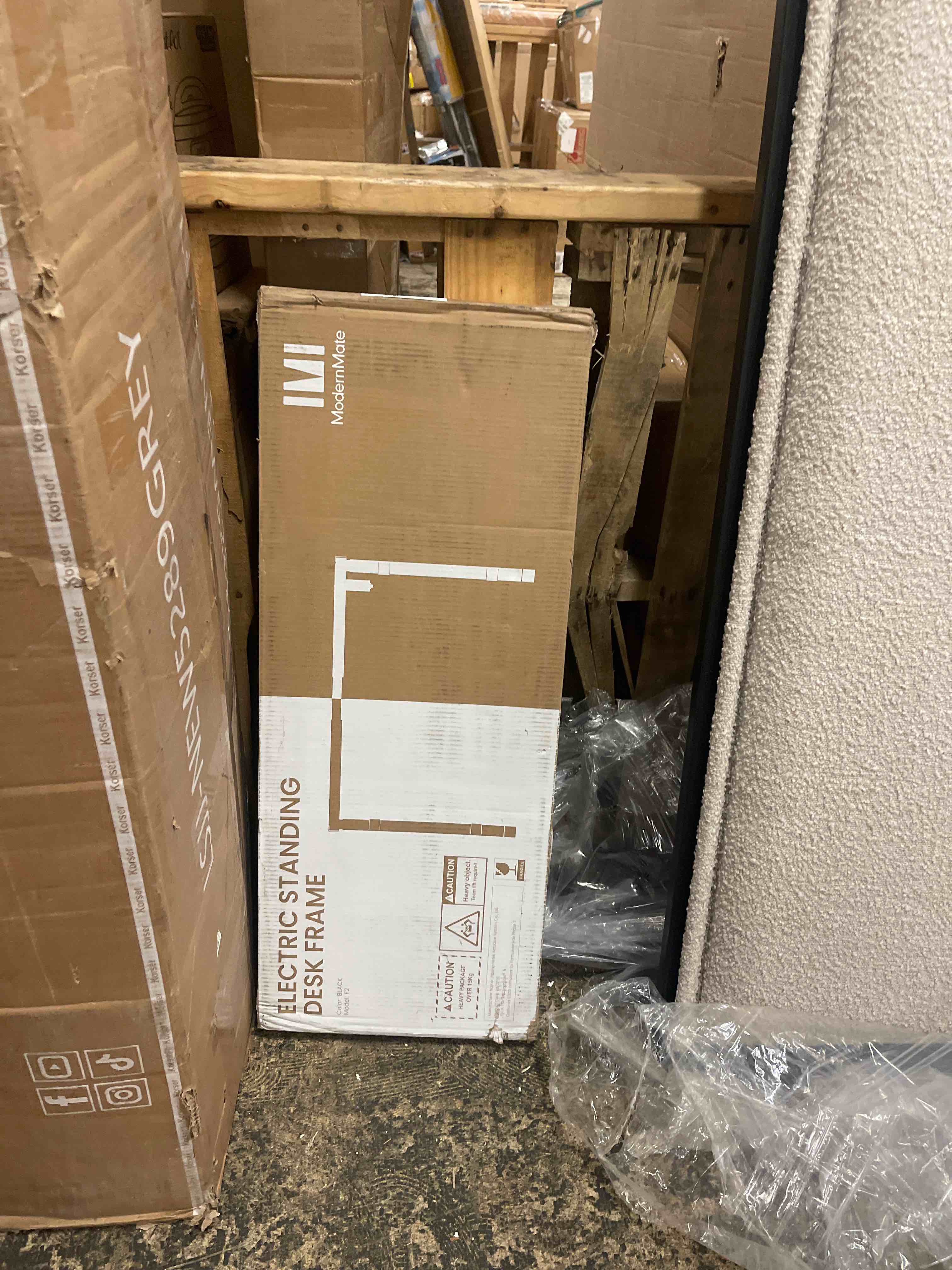 Condition photo showing New/Like New for dual motor standing desk frame- height adjustable electric desk legs, heavy duty sit to stand up desk base, 4 memory settings controller for adjustable diy desktop, over 300 lbs load capacity