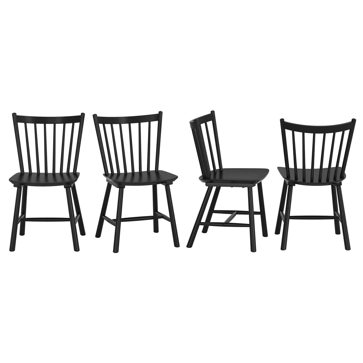 solid wood windsor back side chairs and dining chairs (set of 4)