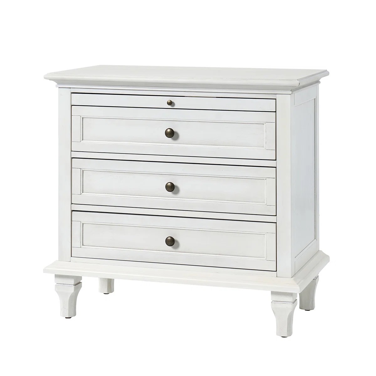 Condition photo showing New/Like New for kelly clarkson home  arthelia traditional 28.37''w 3-drawer end table with charging station and pull-out shelf