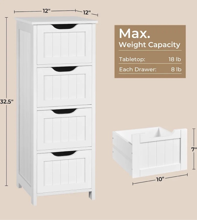 Condition photo showing New/Like New for yaheetech wooden bathroom floor cabinet storage cabinet organizer