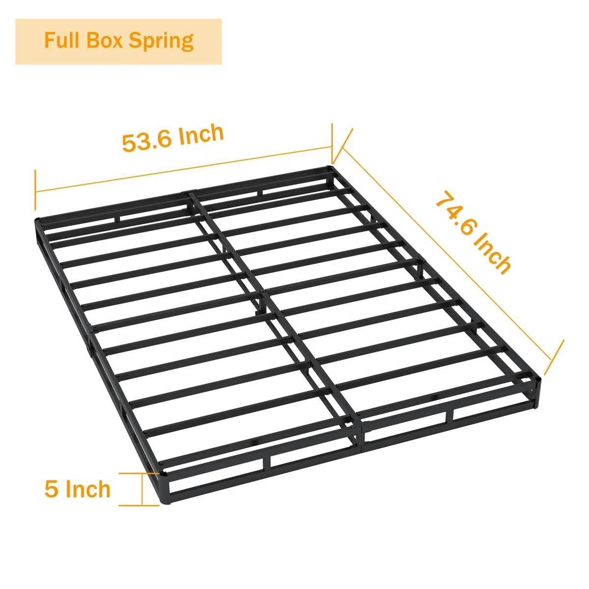 Condition photo showing New/Like New for 5 inch box spring low profile metal frame heavy duty easy assembly
