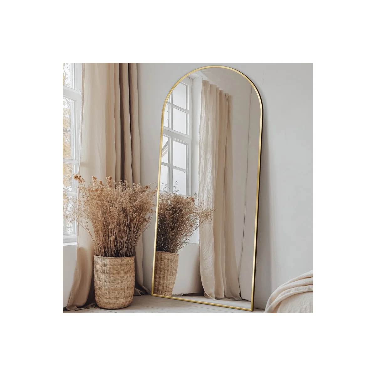 Condition photo showing New/Like New for arched metal oversized full-length mirror