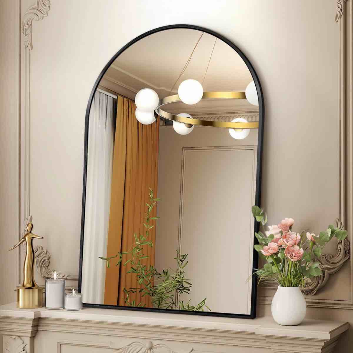 arch metal arch wall mirror