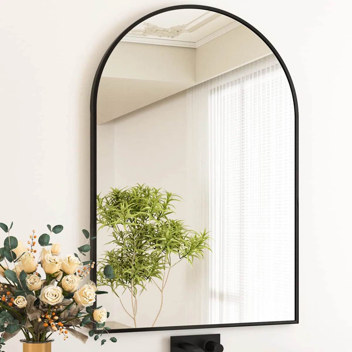 Condition photo showing New/Like New for arch metal arch wall mirror