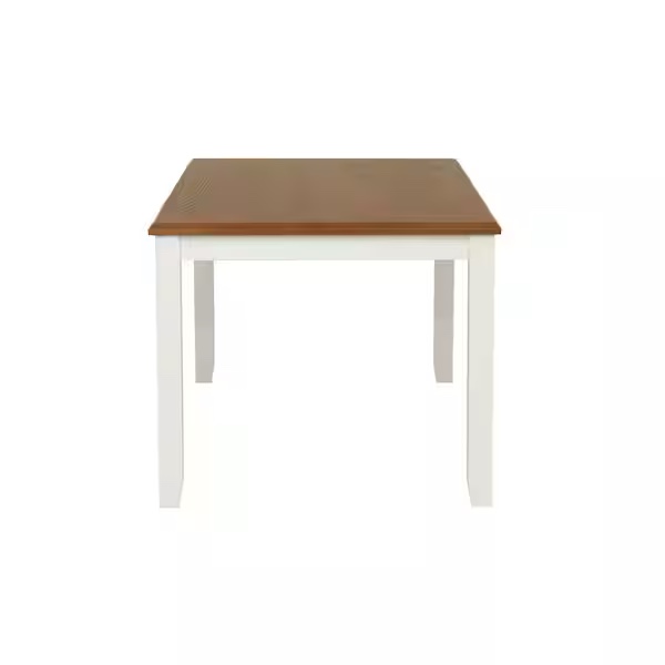 Condition photo showing New/Like New for twyla vanilla white and brown wood 60 in. 4-leg dining table seats 6