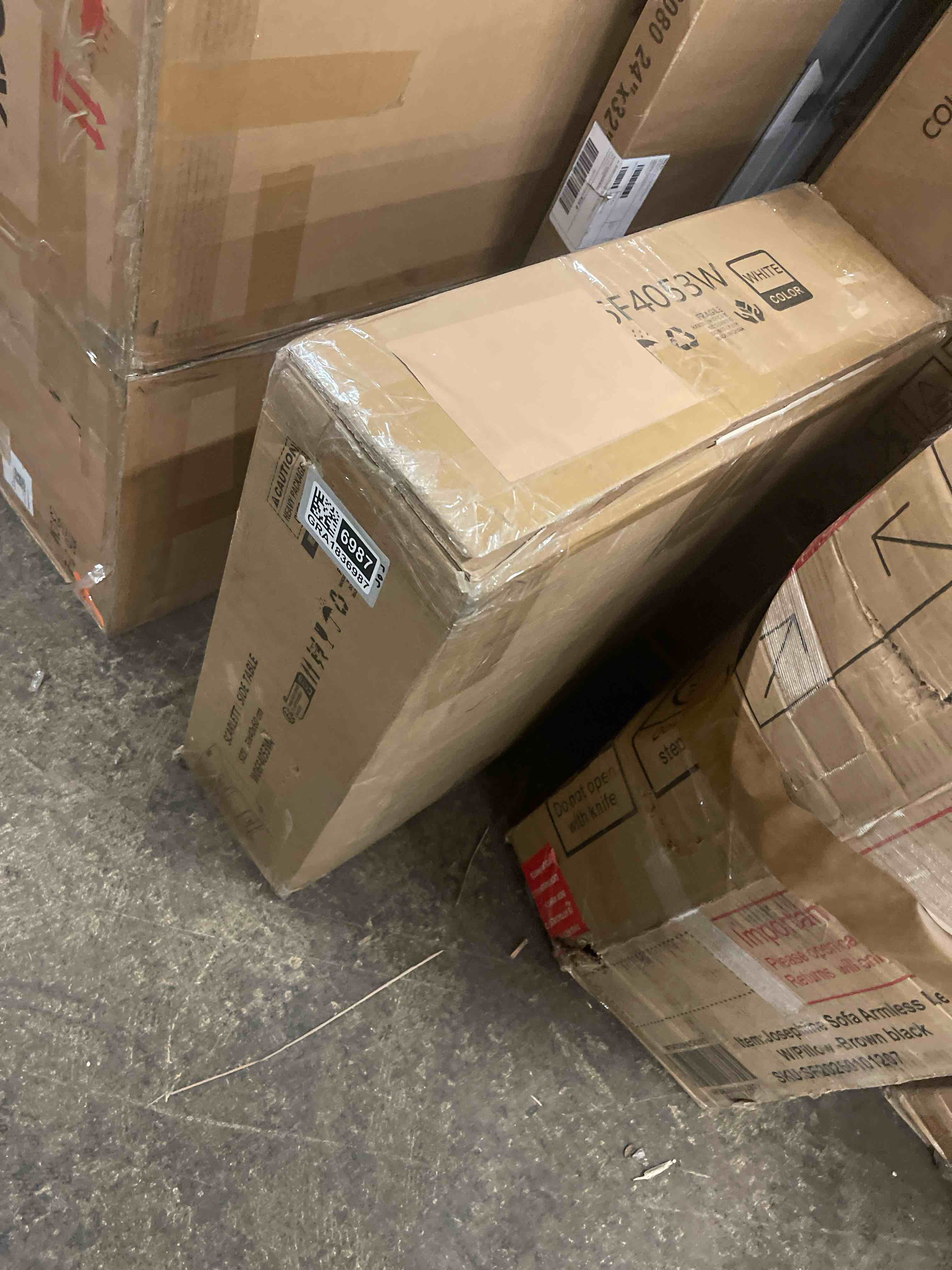 Condition photo showing New/Like New for wampat off white end table with charging station for living room, 2 drawer side table with shelf, wooden night stand bedside table for bedroom, 20 inch