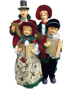 Condition photo showing New/Like New for santa's workshop set of (4) 28.5" holly carolers