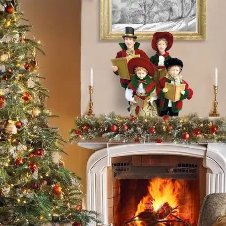 santa's workshop set of (4) 28.5" holly carolers