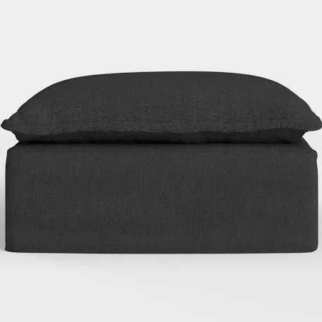 Chicory Home Modular Outdoor Washable Ottoman Classic Canvas in Charcoal   