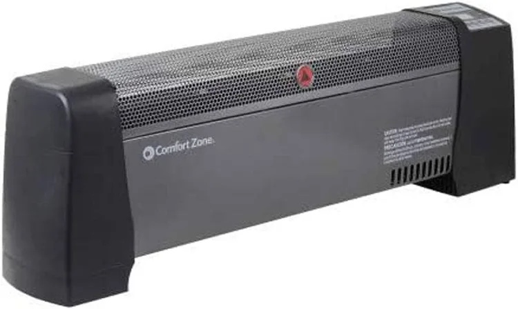 Comfort Zone Baseboard Space Heater with Digital Thermostat  Electric  Dent-Proof End Panels  Overheat Protection  Tip-Over Switch  & Stay-Cool Body  Ideal for Home  Bedroom  & Office  1 500W  CZ650B