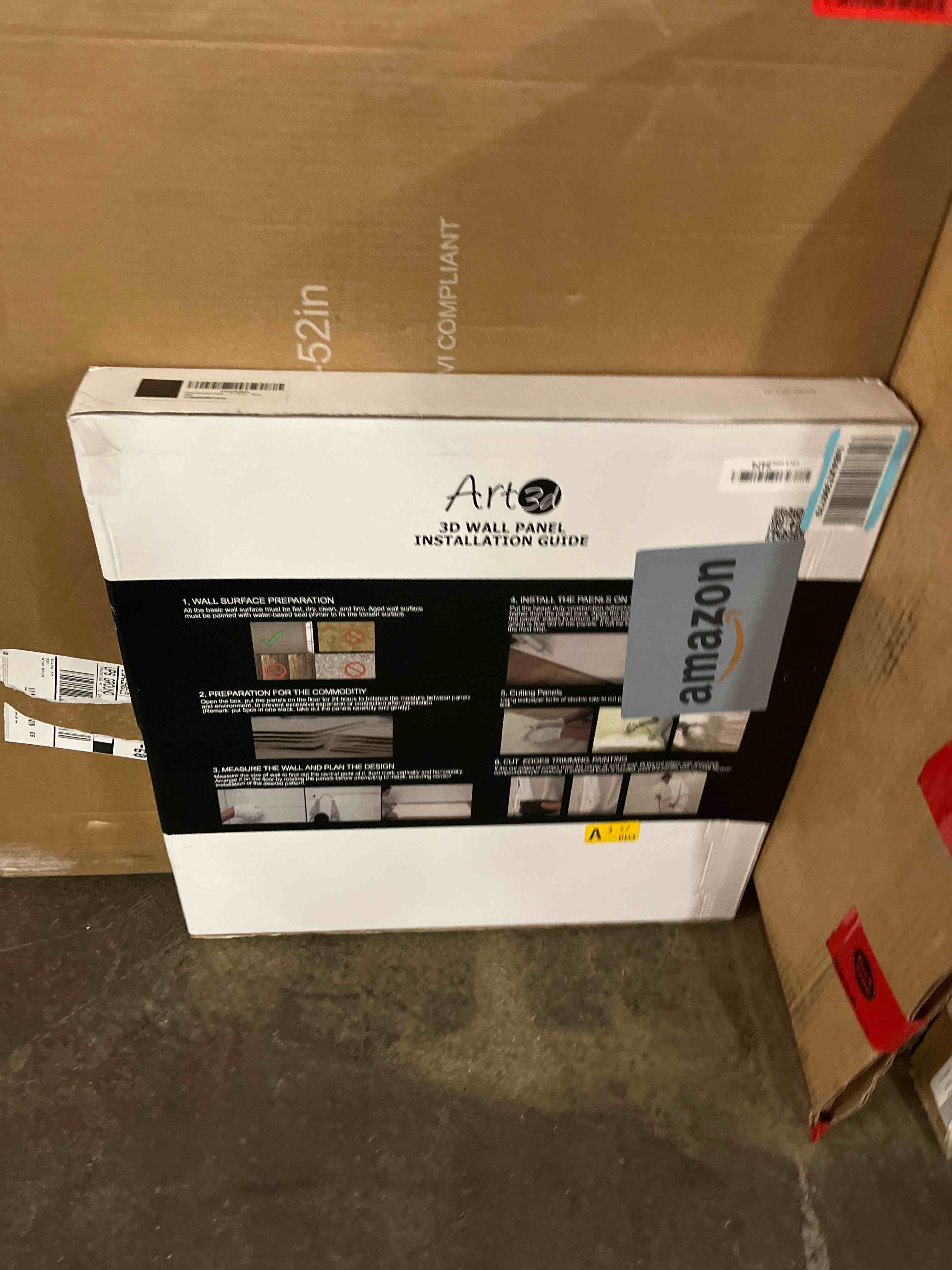 Condition photo showing New/Like New for Art3d Slat Wall Panel, 3D Fluted Textured Panel 12-Tile 19.7 x 19.7in. - Cover 32 Sq.Ft., Black