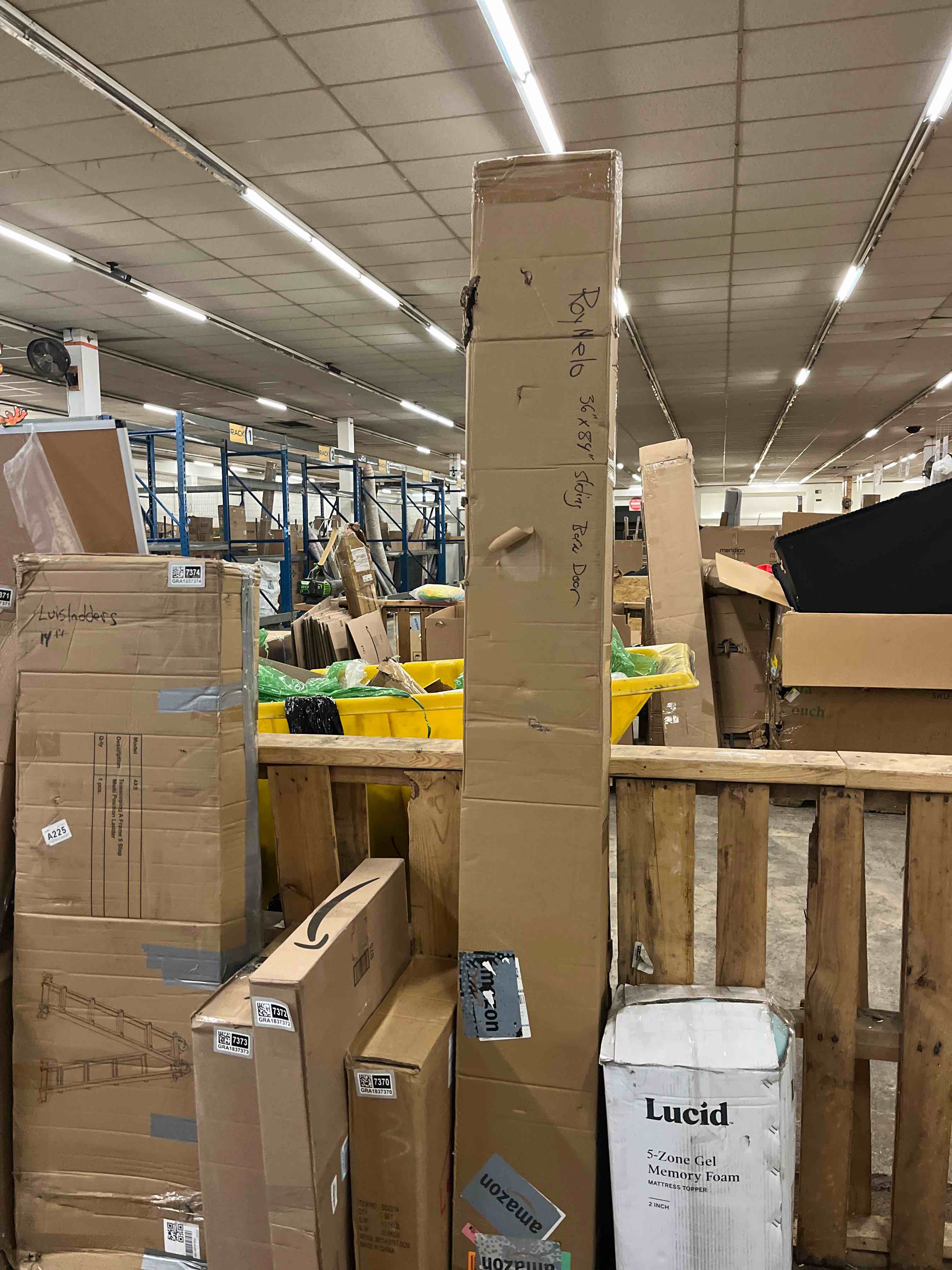 Condition photo showing New/Like New for 36x84 inch Sliding Barn Wood Door Slab with 6.6ft Hardware Kit, Requires Simple DIY Assembly