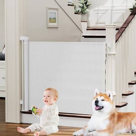 Condition photo showing New/Like New for PRObebi Retractable Baby & Dog Gate - No Drilling, Extends to 55" Wide x 34" Tall, Indoor/Outdoor, Stair, Hallway, Doorway, Deck, Porch