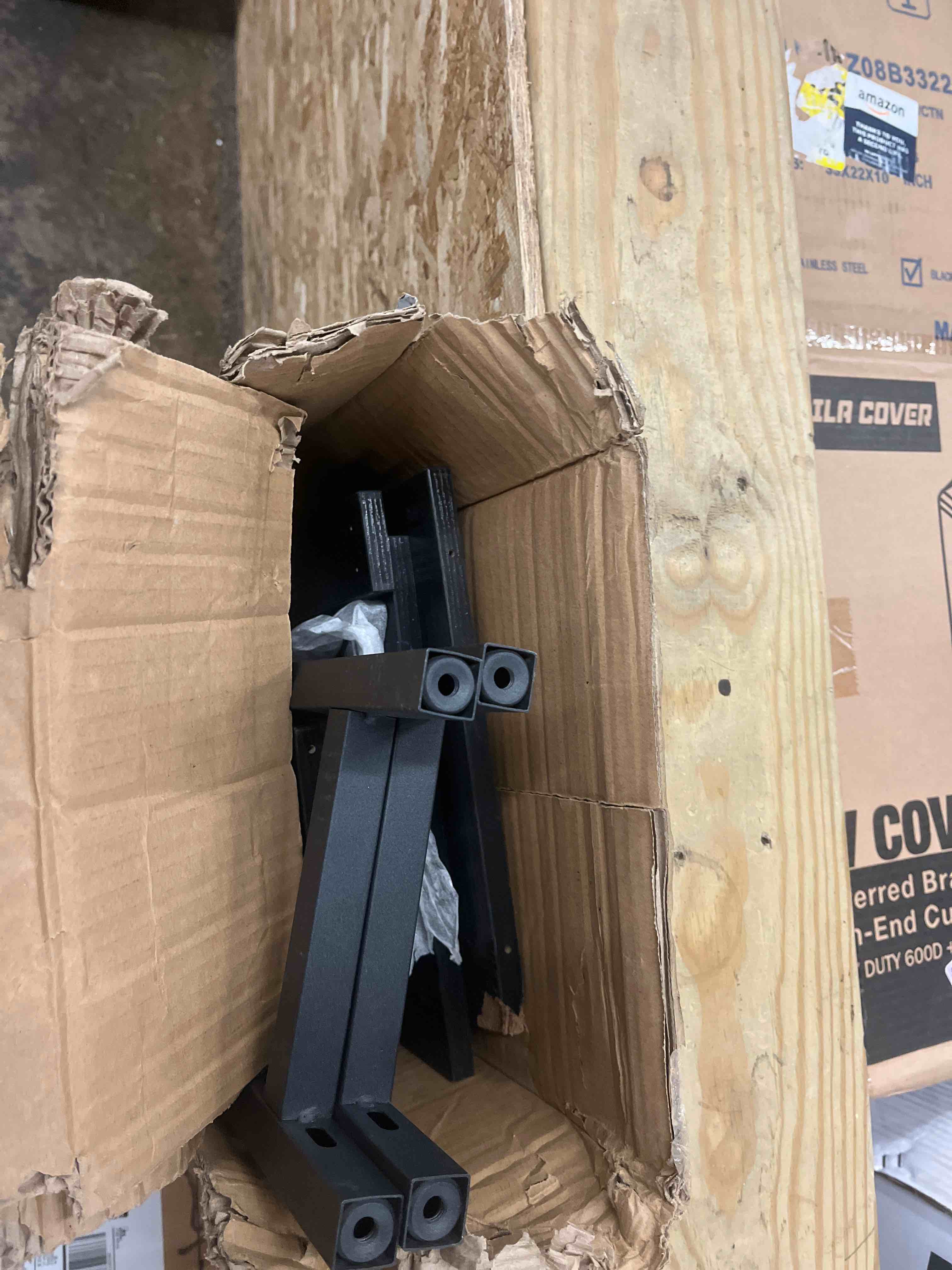 Condition photo showing New/Like New for King Size Headboard with Drawers, Outlets & USB Ports,Sturdy Wood Bed Frame with Adjustable Height, Built-in LED Lighting (Black, King 75.2 * 7.08 * 45.7)