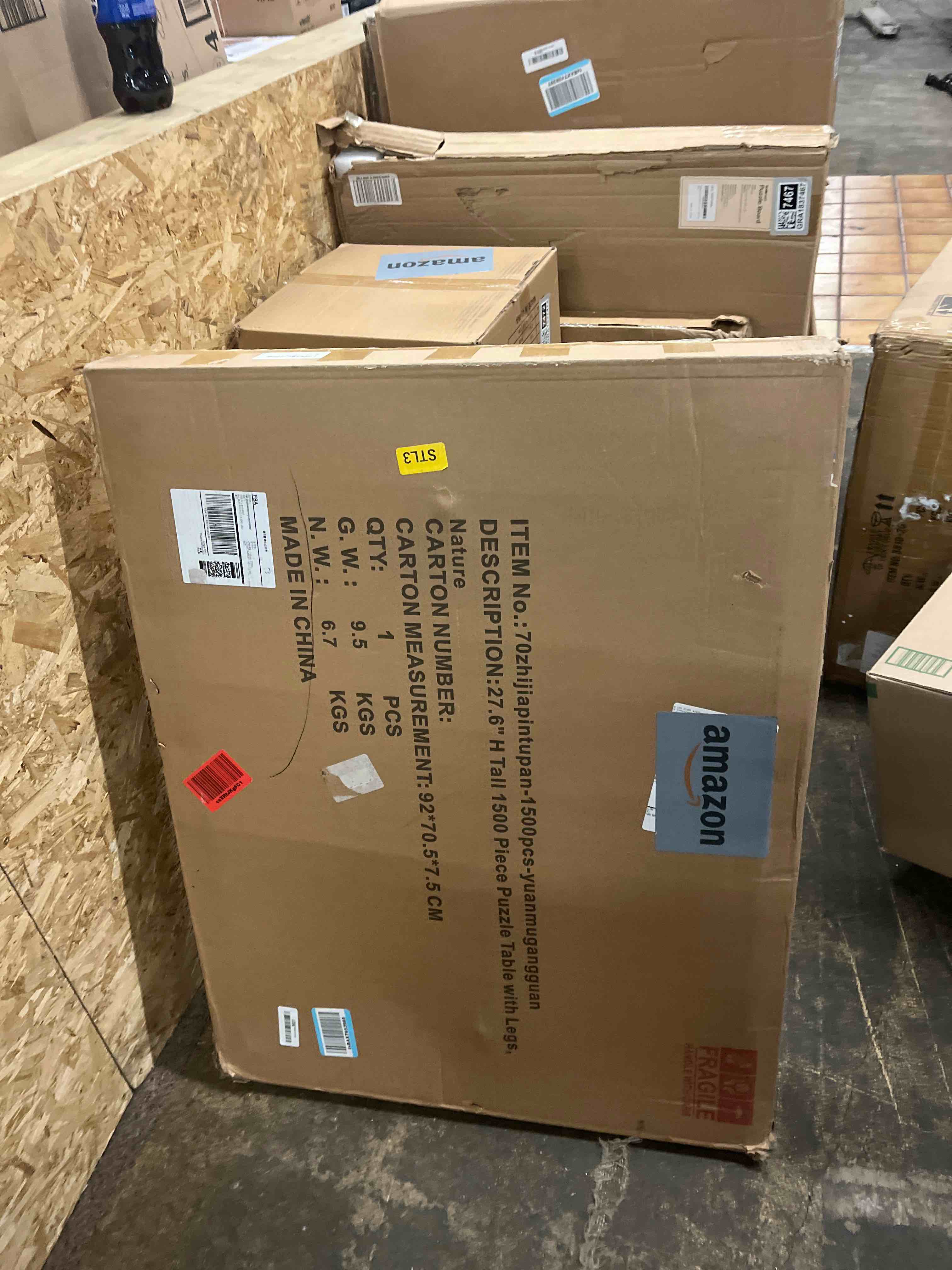 Condition photo showing New/Like New for TEAKMAMA 27.6" H Tall 1500 Piece Puzzle Table with Legs, 4 Drawers, 34.3" W x 26.5" D Large Wood Folding Jigsaw Puzzle Board with Cover for Adults, Nature