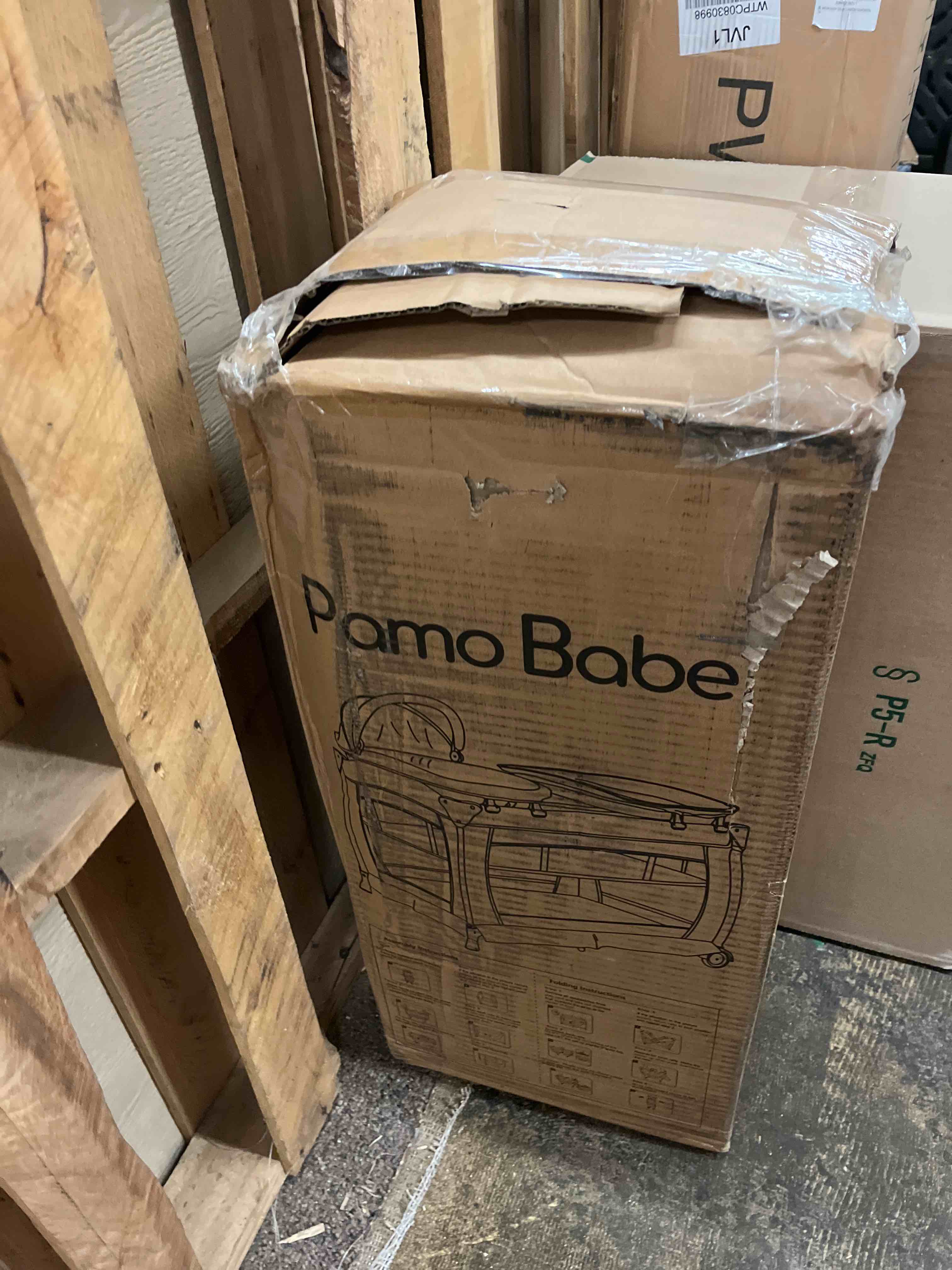 Condition photo showing New/Like New for Pamo Babe Playard Portable Playard Foldable Playpen for Baby and Toddler Portable Crib Mattress Diaper Changer for Newborn (Grey)