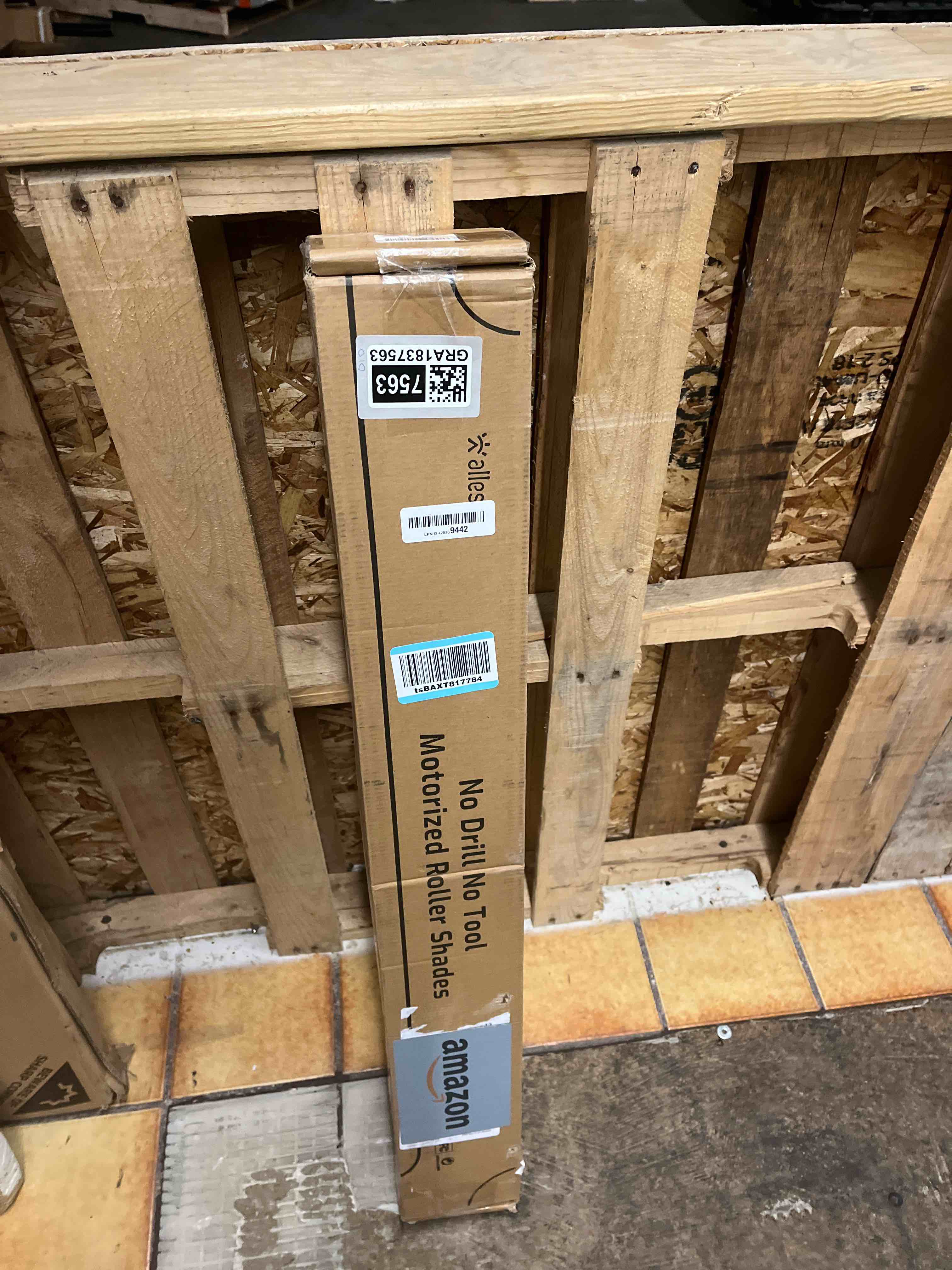 Condition photo showing New/Like New for Allesin No Drill Motorized Roller Blinds – Rechargeable Electic Blackout Shades with Cassette Cover, Utral-Quiet Motor, Automatic Blind with Remote for Indoor Windows (White, 35" W x 72" H)